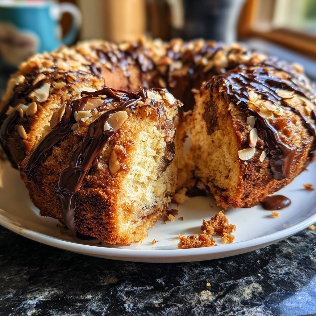 Bananenkuchen mit Mandeln und Kakao
