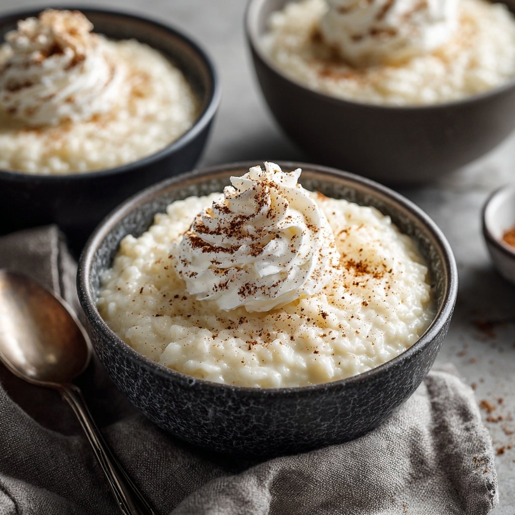 Klassischer Eigengebackener Vanille Reisbrei