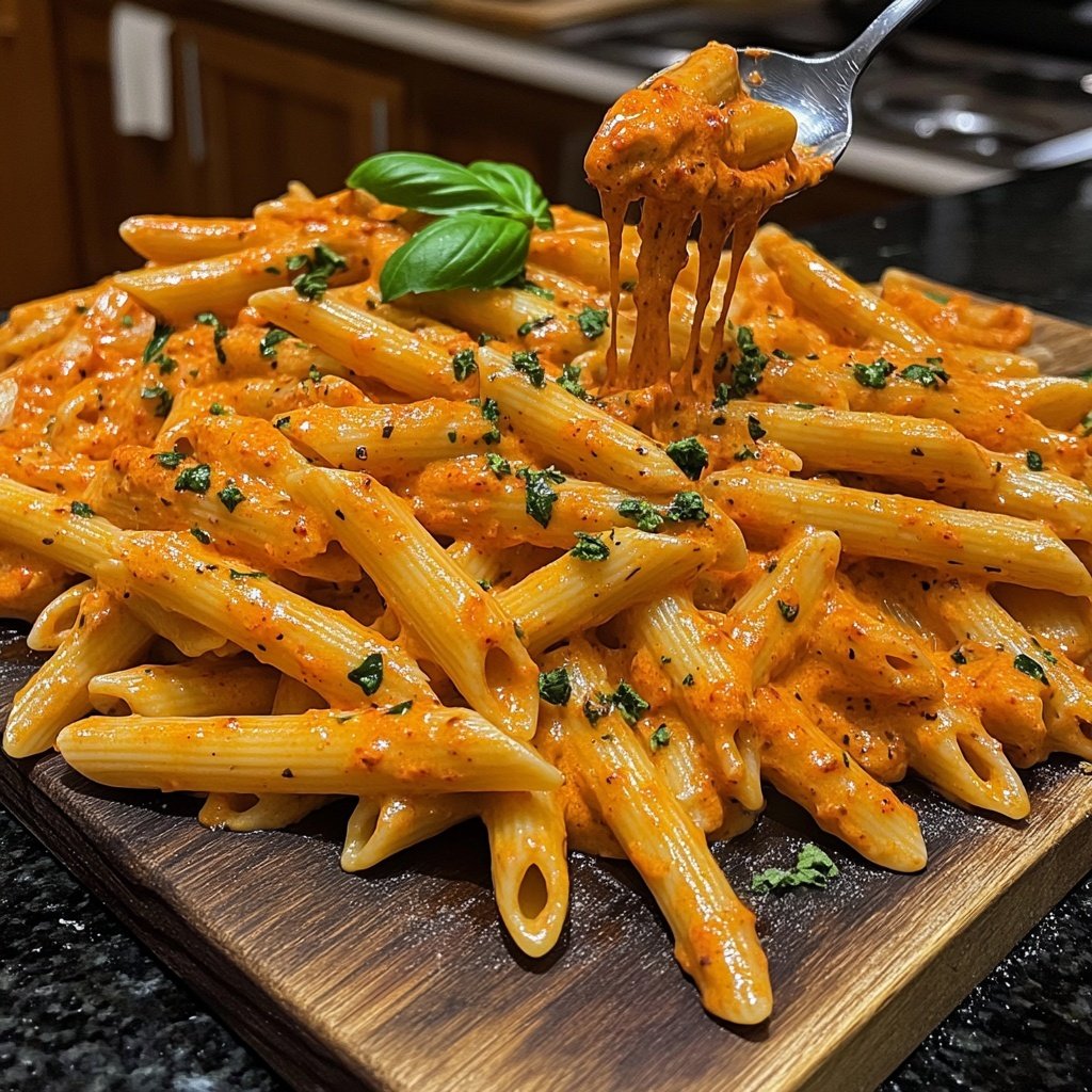 Penne mit cremiger Paprikasauce
