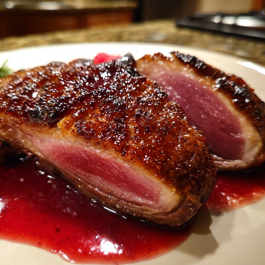 Entenbrust mit Himbeerreduktion