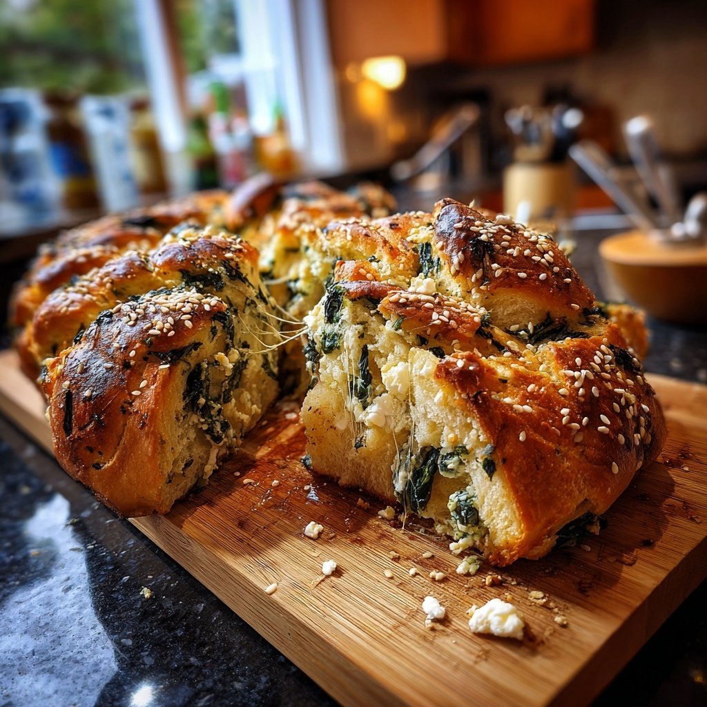 Zupfbrot Mit Spinat Und Feta