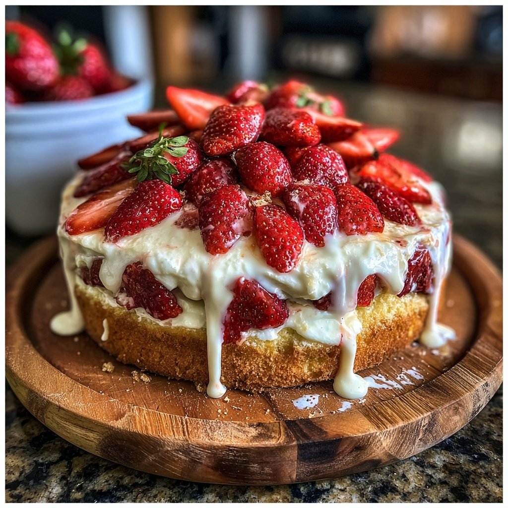 Erdbeer Vanille Blechkuchen