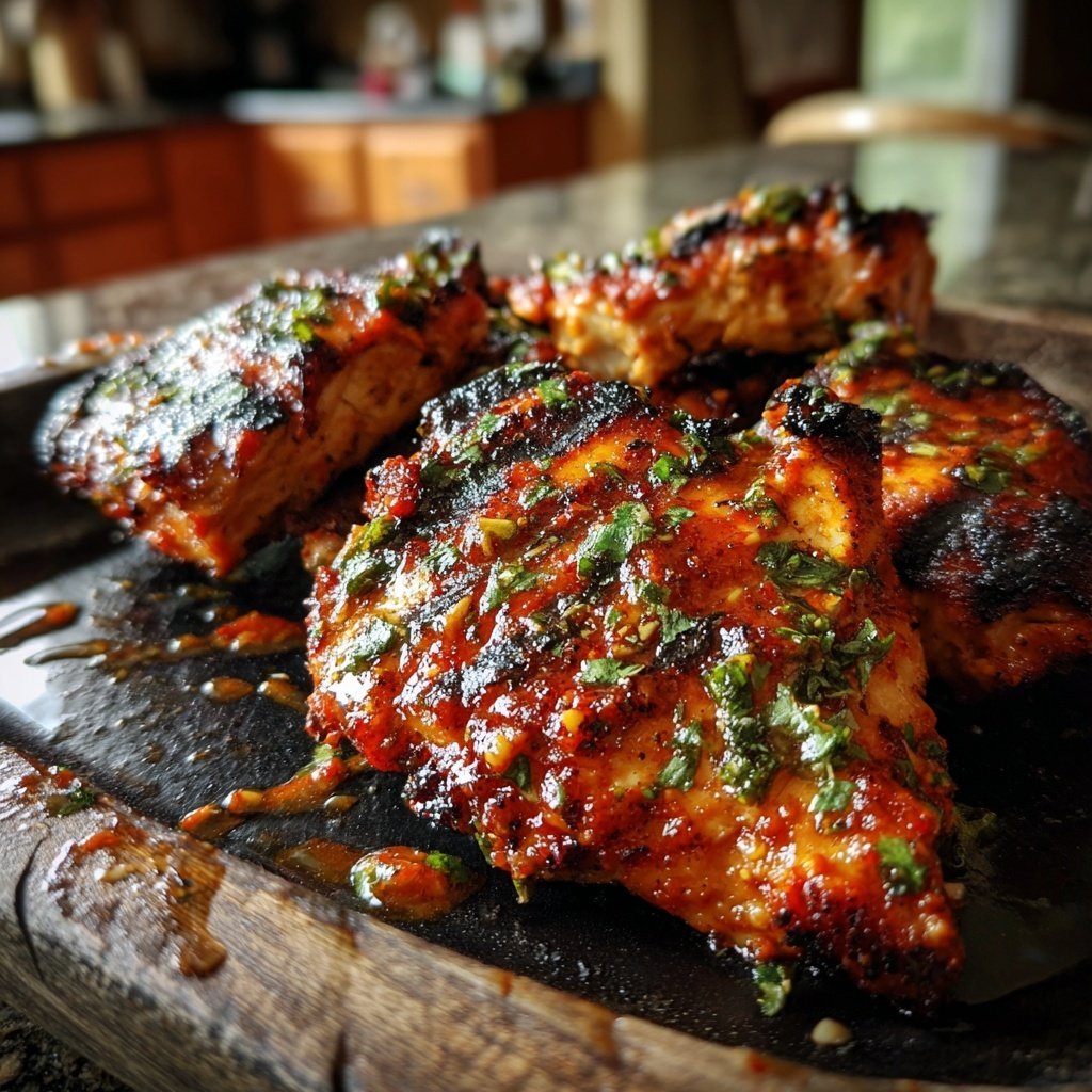 Gegrilltes Hähnchen Mit Chili Knoblauch Marinade