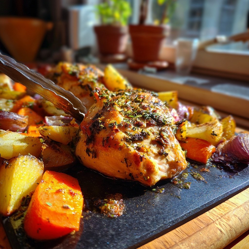 Kalorienarme Hähnchenbrust Mit Ofengemüse