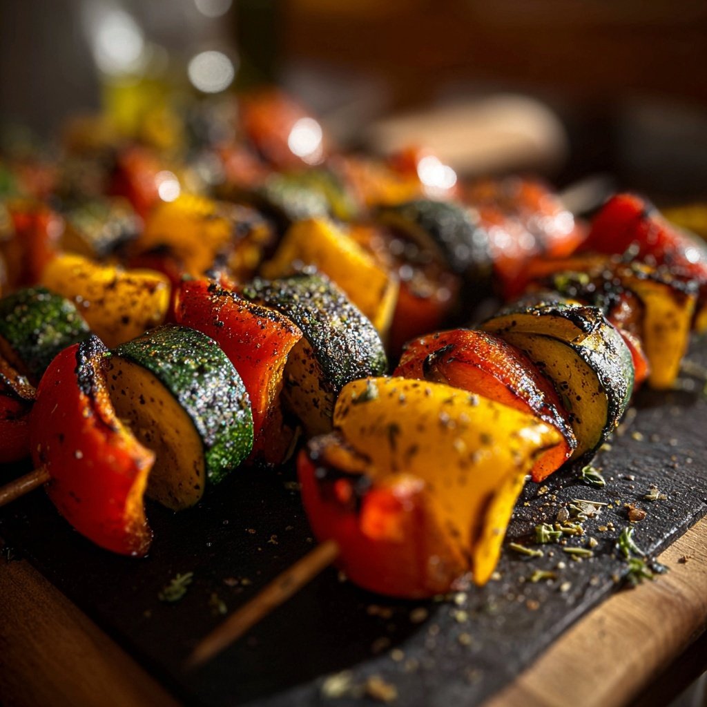 Grillgemüse Spieße Mit Paprika Und Zucchini