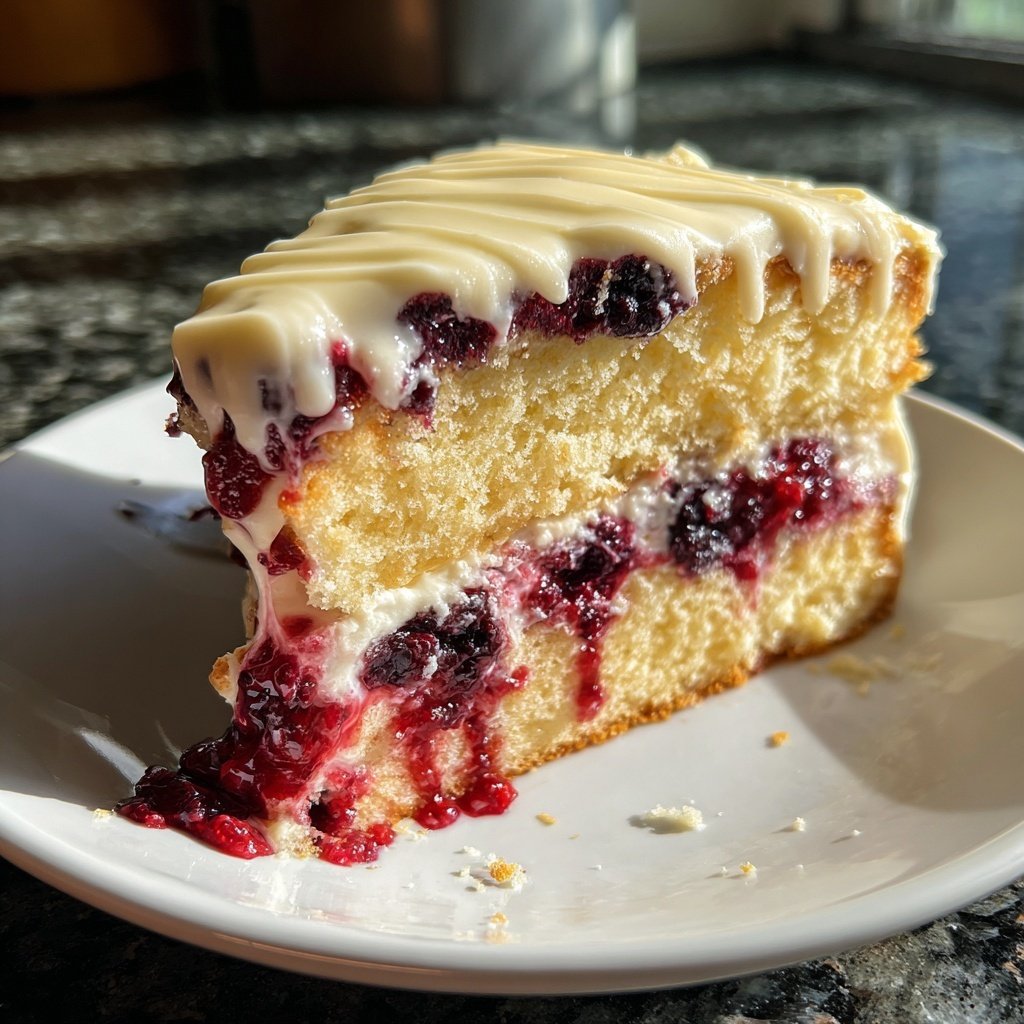 Geburtstagskuchen mit Beerenfüllung